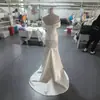 Vestido de Novia Satinado Minimalista Cruzado de Hombro Caído Satinado Cola de Sirena Personalizada Vestido de Novia Fábrica de Vestidos de Novia de Comercio Exterior