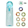 Copo Aromático Tritan Transfronteiriço, Copo de Água de Plástico com Canudo para Esportes ao Ar Livre, Copo Lúdico de Alta Qualidade com Sabor de Frutas Criativo e Divertido
