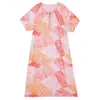 Pijamas para Mujer Verano Mediana Edad y Adulto Mayor Camisón de Algodón Seda Se Puede Usar Afuera en Verano para Madres Talla Extra Talla Grande Falda de Algodón Artificial