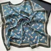 Pañuelo de Seda Estampado Estilo Coreano, Pañuelo Cuadrado de Seda Artificial, Chal, Pañuelo de Cuello de Gama Alta, Pañuelo de Cintura Multiusos, Envoltura para Cadera