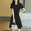 Elegante vestidito negro de triacetato en 4 colores, vestido de alta gama, vestido chic estilo francés, moda de verano para mujer 2026
