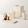 Amostras de Acessórios de Banheiro em Travertino Amarelo, Bandeja de Amostras, Sabonete Líquido para Mãos, Porta-Sabonete para Lavatório, Porta-Objetos, Frasco de Loção com Óleo Essencial