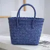 Nova Bolsa de Rattan com Alça de Bambu Bolsa Retrô Simples de Bambu Tecida Bolsa Tote Grande Capacidade Bolsa de Compras Versátil Bolsa Tecida