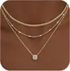 Collar de Apilamiento Multicapa Estilo Ins Nuevo Estilo Transfronterizo Moda Europea y Americana Personalidad de Nicho Cadena Cubana Cadena para Clavícula para Mujeres