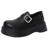 Zapatos Pequeños de Cuero Estilo Británico Retro Negro Mate para Mujer 2026 Nuevos Zapatos Mary Jane Versátiles de Suela Gruesa para Primavera y Otoño