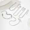 Set de Pulseras de Cadena Nuevas Transfronterizas para Mujer, Pulseras Retro Simples Multicapa Europeas y Americanas, Joyería de Mano Minimalista Bohemia para Mujeres