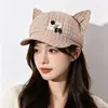 Sombrero Octagonal Adorable de Gato con Orejas de Cuadros Dulces para Mujer, Sombrero de Pico de Pato, Nuevo Estilo Otoño Invierno, Adelgazante para la Cara, Boina de Pintor, Tendencia