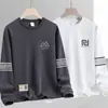 Moletom masculino, estilo primavera e outono, gola redonda, pulôver, camisa base de manga longa, top versátil casual solto, roupa masculina versátil
