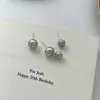 Pendientes de Lino Gris Estilo Ni Ni para Mujer, Perlas de Vidrio Redondas Perfectas de Alto Brillo, Pendientes de Diseño de Nicho Más Vendidos 2026