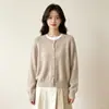 Cárdigan de Punto de Lana con Hebilla Pequeña Dorada de Corazón Retro Japonés y Coreano para Mujer, Otoño e Invierno, Ropa Exterior Moderna, Top Casual para Capas Internas