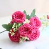 Spot atacado decoração de casa simulação flor falsa pequeno buquê de rosas layout de casamento simulação 5 rosas persas