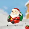 Novidades de Natal: Bonecos de Neve Miniatura Adoráveis e Divertidos em Resina para o Natal Decorações de Micro-Paisagem de Cena de Neve