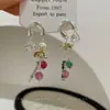 Nuevos pendientes de cuentas de colores mini con bloques de color de principios de otoño, hechos a mano, súper bonitos, chapados en plata gruesa, accesorios de pendientes de alta gama