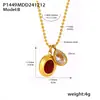 Xinyixin Bola de Aço Inoxidável Bola Corrente Gota D'água Delicado Pequeno Pingente Zircão Clavícula Colar Coringa PVD Banhado 18K Ouro Verdadeiro
