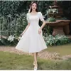 Nuevo Vestido Blanco 2026 con Elegancia de Banquete, Adecuado para el Uso Diario, Perfecto para Registro de Matrimonio, Adelgazante, Verano y Elegante para Figuras Pequeñas