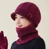 Gorro de Punto Cálido de Otoño e Invierno para Personas de Mediana Edad y Mayores, Gorro de Lana de Una Pieza con Visera de Pato para Viajes al Aire Libre, Protección para los Oídos, Protección para el Cuello, Gorro Cortavientos