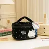 Bolsa de Maquiagem Estilo Ballet Sanrio Hello Kitty Bolsa de Higiene Pessoal Portátil Bolsa de Armazenamento de Viagem Multifuncional com Divisórias