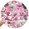 50 piezas de pegatinas de grafiti rosas para niña "Soy una estrella" para guitarra DIY, cuaderno, equipaje, pegatinas impermeables para uso transfronterizo