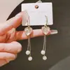 Pendientes de perla geométrica con pasador de plata 925 para mujer, aretes de moda, borla, pendiente de alto nivel, temperamento, pendientes vintage, venta al por mayor