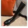 Botas Longas Femininas Couro de Vaca Estilo Pequena Fragrância Camélia 2026 Outono/Inverno Novas Sola Grossa Salto Bloco Couro Genuíno Cano Alto Botas de Equitação