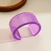 Serie de Colores Dopamina Transfronteriza Europea y Americana Pulsera de Resina con Textura de Jade Blanco Brazalete Abierto Colorido Joyería de Moda Versátil para Mujer