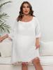 Vestido de mujer transfronterizo de talla grande europeo y americano para mujer, con costuras de borlas, escote descubierto, sexy, sin espalda, con cordones, vestido de playa