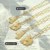 Colar de pérolas barrocas imitação retrato forma irregular estilo francês corrente de suéter de aço titânio moda nicho M033-4