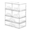 Caja de almacenamiento de cosméticos transfronteriza, almacenamiento transparente de acrílico tipo cajón para medicamentos y papelería, almacenamiento de escritorio apilable