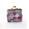 Bolso de mano dorado hecho a mano terminado tela de algodón y lino pequeño fresco lindo monedero billetera corta para mujer bolsa clip