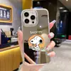 Anime Mais Vendido Transfronteiriço Snoopy Maçã 17Pro Capa de Celular Espelhada Iphone16 Capa Protetora de Cobertura Total com Furo Grande
