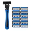 Aparelho de Barbear Manual de 6 Lâminas para Homens com Lâminas Substituíveis, Conjunto de 36 Peças, Aparelho de Barbear Mais Vendido na Fronteira
