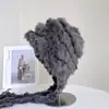 Ropa de Invierno para Viajes al Aire Libre Sombrero de Punto Cálido con Orejeras de Piel de Conejo Sombrero Baotou a Prueba de Frío para Mujer Sombrero Lei Feng para Cabeza Grande