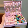 Set de Caja de Regalo de Joyería para Niños Accesorios para el Cabello Tiara de Princesa Pasador para Niña Cuerda para el Cabello de Bebé Regalo para el Día del Niño de Niña