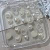 Arte de Uñas Perla Semicírculo Perla Amor Joyería para Arte de Uñas Perla Blanca Plana Mini Tridimensional Accesorios Perla Amor