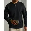 Suéter Masculino Gola Henry Estilo Americano Relaxado Outono e Inverno High-End Leve Luxo Retrô Camisa Básica de Tricô