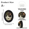 Placa de Madeira Gato Preto Fantasma Halloween Transfronteiriça Pintura Decorativa Oval Criativa Peculiar Sinal Estilo Gótico Escuro