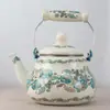 Tetera de porcelana esmaltada Tetera para preparar té Kung Fu tamaño grande para el hogar olla individual juego de té resistente al calor cocina de inducción calentamiento directo al fuego