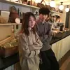 Suéter Retro Americano de Punto Falso de Dos Piezas con Solapa Unisex Invierno Diario Estilo Perezoso Versátil Casual Prendas de Punto Moderno
