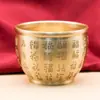 Vaso da Fortuna de Latão com Padrão de Dragão Pintado Artesanato Arroz Cornucópia Ornamentos Fortuna Decoração de Casa Artesanato