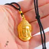 Vietnã areia ouro Buda cabeça pingente colar como ouro grande dia Buda pingente camisola cadeia personalidade mulheres retrô