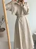 Vestido Slimming Chic Coreano com Temperamento Francês, Falso Duas Peças, Cadarço na Cintura