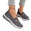 Primavera y Verano 2025 Transfronterizo TEMU talla grande Casual Cómodos Zapatos de Tela para Mujer Slip-on Zapatos de Malla Voladora Zapatos para Madre