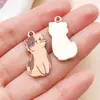 9 Tipos de Goteo de Aceite Dibujos Animados Divertidos Estampado Gato Sentado Colgantes de Aleación DIY Collar Pulsera Collar Accesorios de Joyería