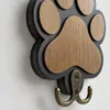 Colgador de llaves de madera con diseño de pata de gato simple con impresión 2D plana de alta definición, soporte de pared con forma de pata de gato bicolor