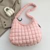 Bolsa de algodão de grande capacidade para axilas estilo coreano para mulheres, nova bolsa de ombro casual simples e moderna de 2024