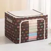 Caja de Almacenamiento Grande de Tela Oxford con Marco de Acero Caja Organizadora Plegable Contenedor de Almacenamiento para Ropa y Colchas Caja de Almacenamiento Lavable para Regalos