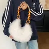 2025 Nuevo Bolso de Axila de Imitación Piel de Conejo Diseño de Nicho para Mujer Bolso de Mano con Cuentas Bolso Mini de Media Luna de Moda Relleno