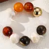 BZ2427 Cuentas Redondas de Nube Geométricas Acrílicas Estilo Bohemio Europeo Hilos Perla de Imitación Pulsera Elástica para Mujer Femenina