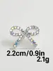 Botones Metálicos de Pajarita Incrustados con Diamantes, Decoraciones de Alto Gama para Suéteres y Abrigos, Botones Cosidos a Mano, Accesorios para Ropa, Botones Metálicos de Lujo Ligero