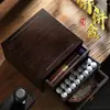 Caixa de Armazenamento de Chá Pu'Er de Bambu, Recipiente de Chá de Camada Única e Múltiplas Camadas, Suporte para Bolos de Chá, Caixa de Armazenamento de Chá, Estilo Gaveta, Empilhável, Bandeja de Chá